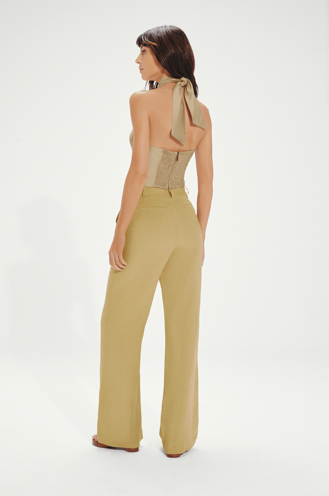 Top Alessandra Matcha e Calça Pantalona Victoria Matcha ViX Paula